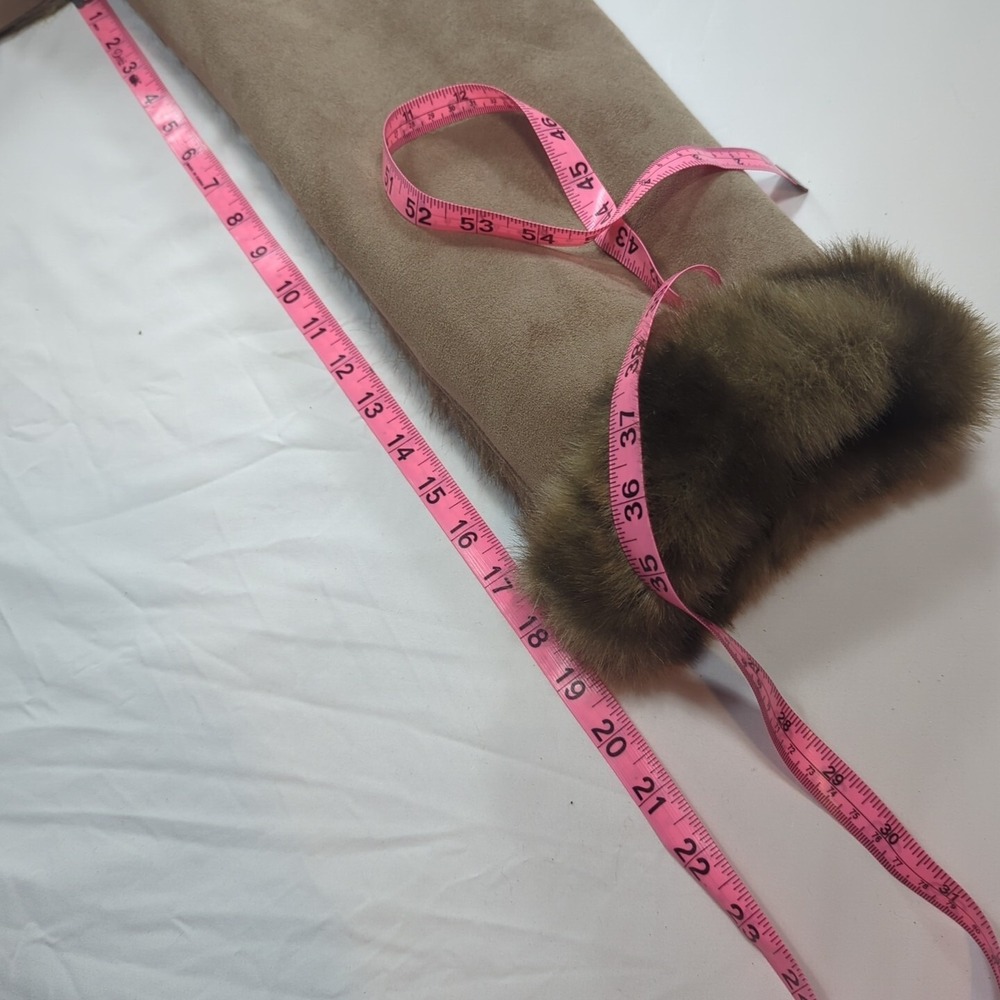 Dennis Basso Women Brown‎ Tan Long Sleeve Fur Inner Shell Coat Faux Medium - Picture 10 of 15
